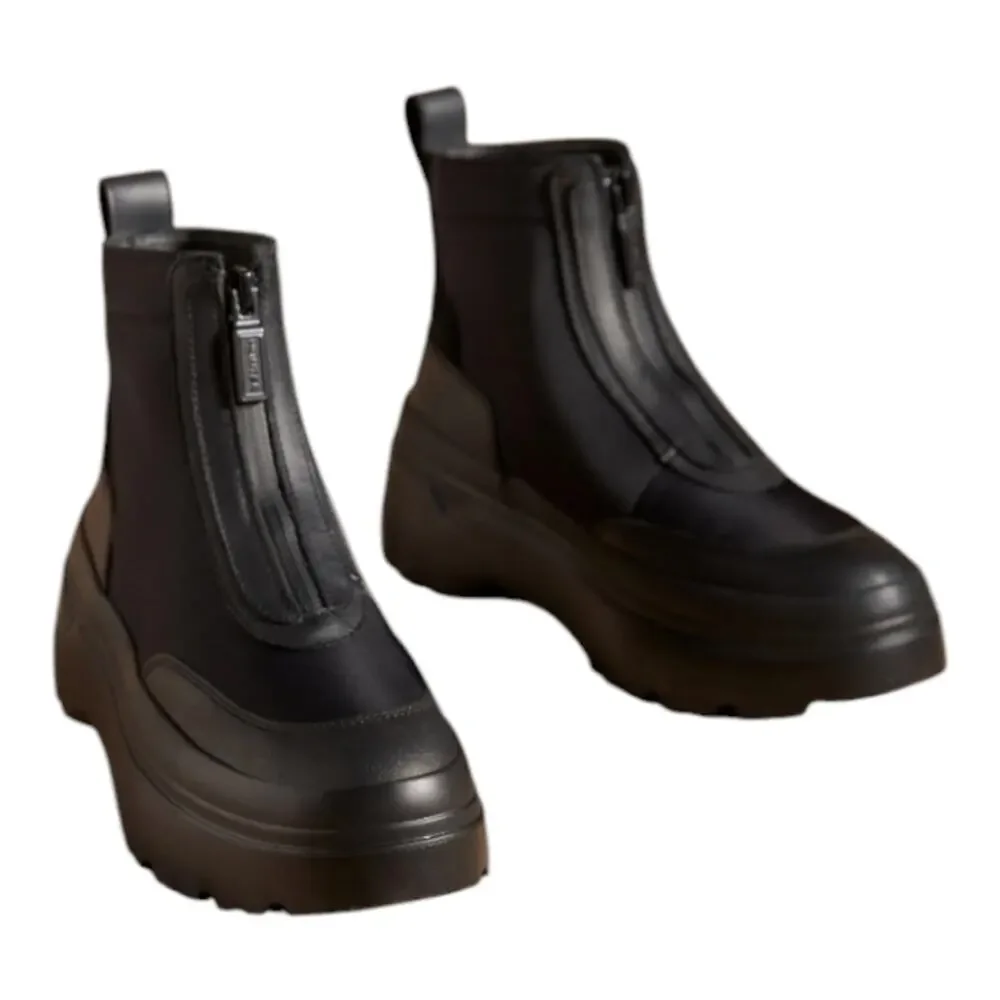 Hunter Explorer Ankle Zip Flatform Boots Womens Rubber Upper Polyester Lining 10